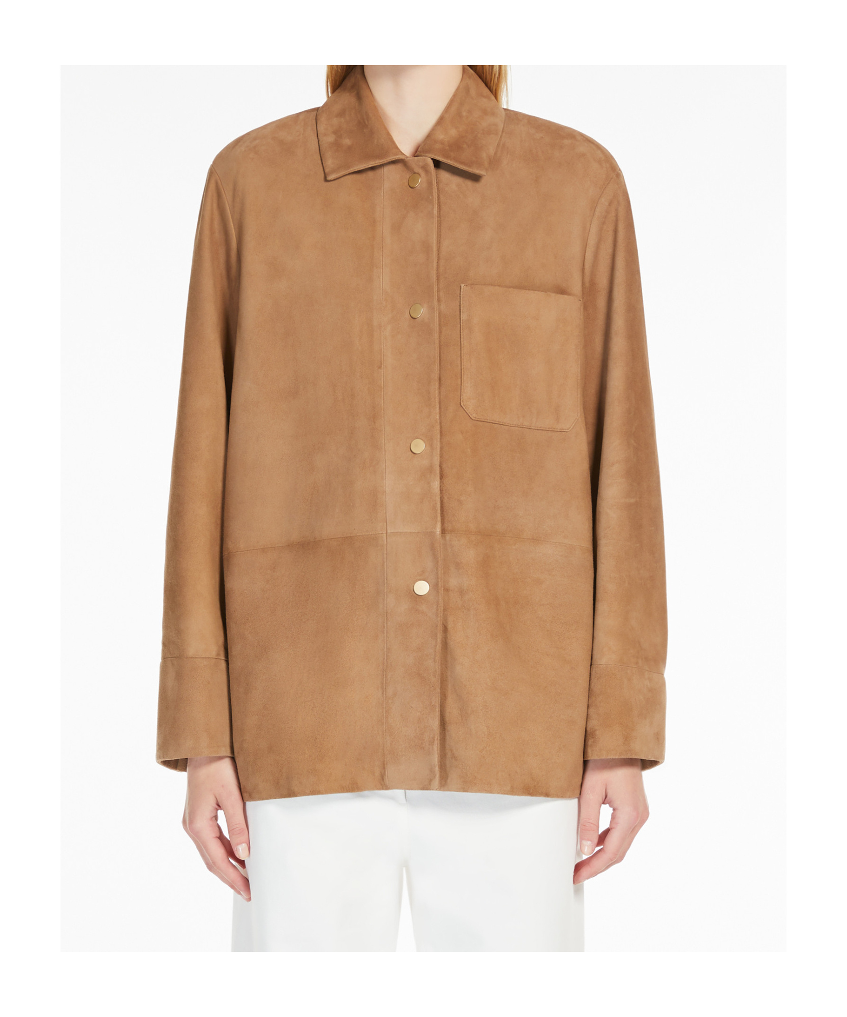 Max Mara 's Fresia Buttoned Long-sleeved Overshirt In Nude