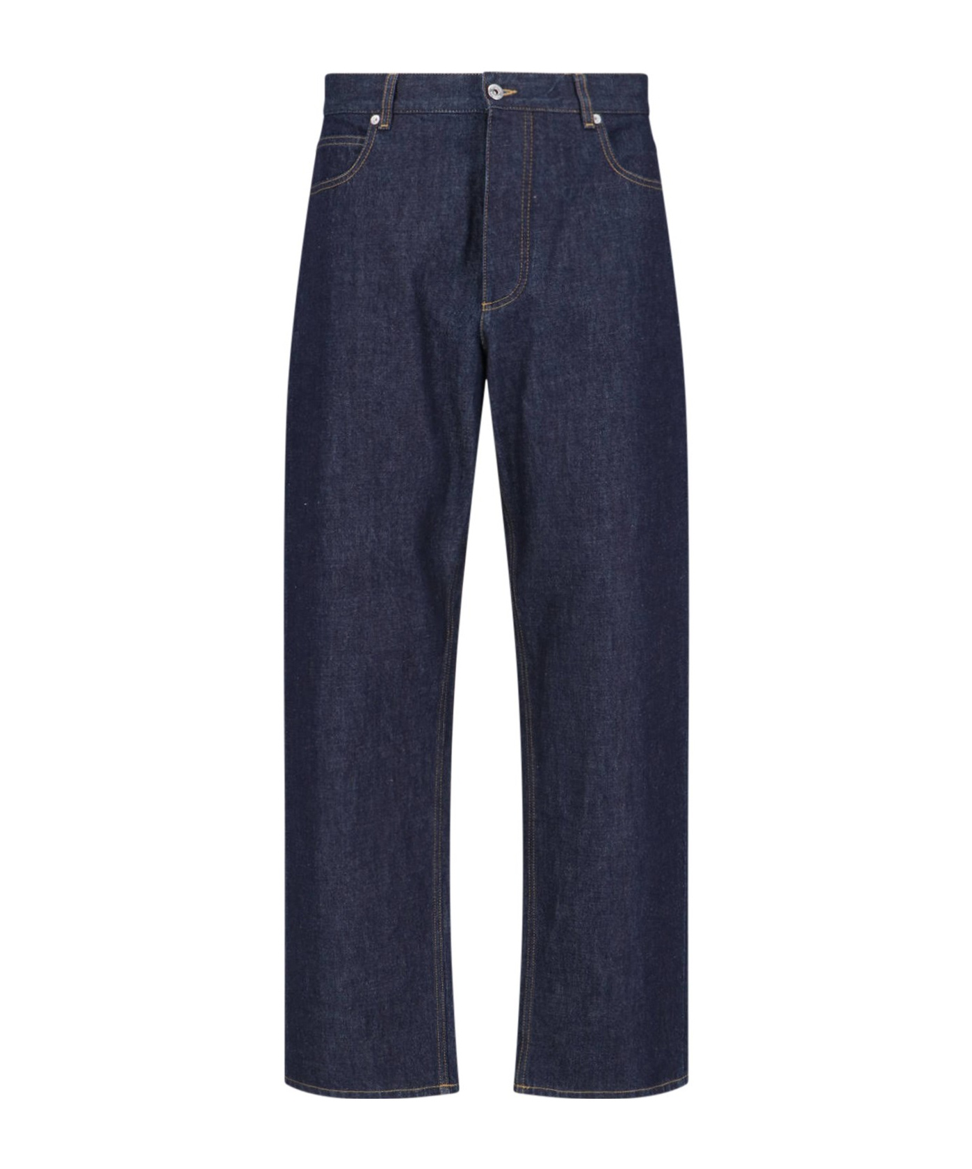 Bottega Veneta Mens Brand-patch Contrast-stitching Wide-leg Regular-fit Wool Trousers Indigo In Black
