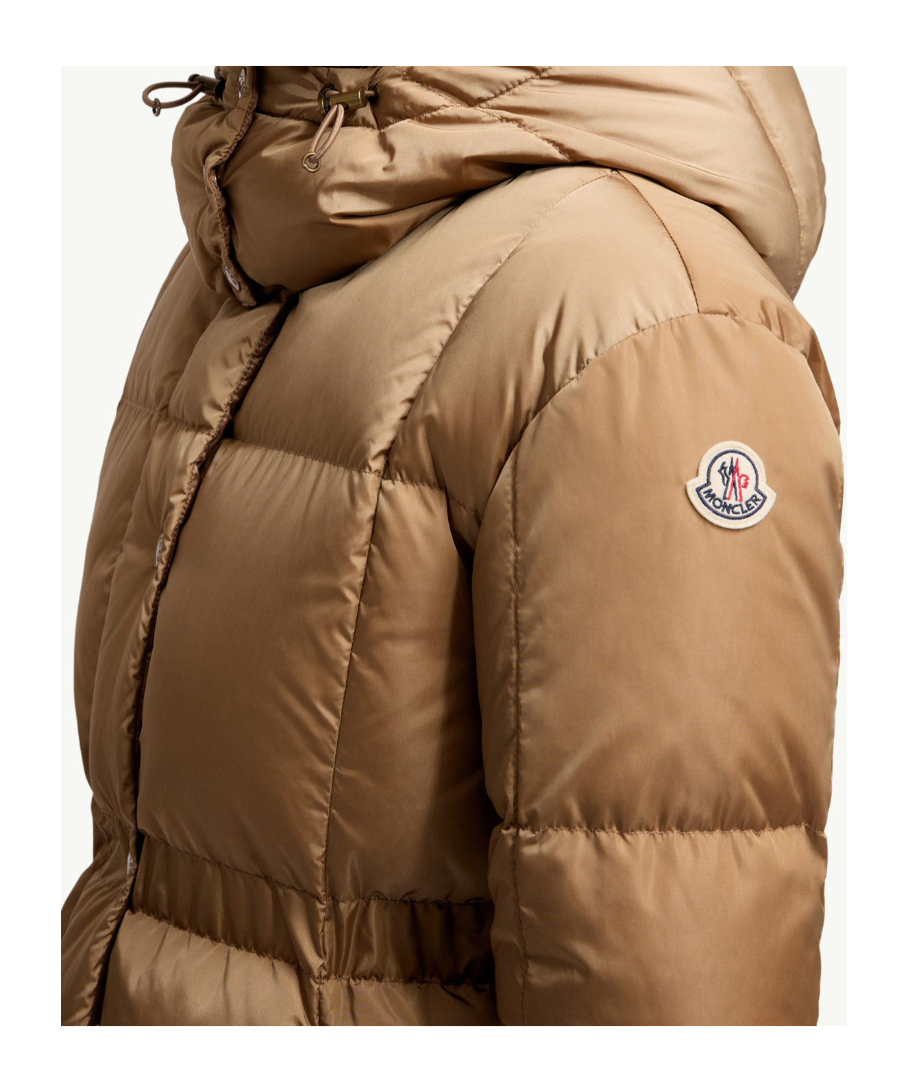Moncler Long-sleeved Down Jacket In Brown
