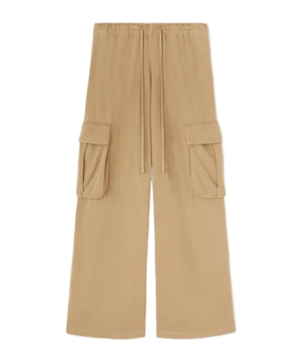 Palm Angels Corduroy Cotton Cargo Trousers In Nude