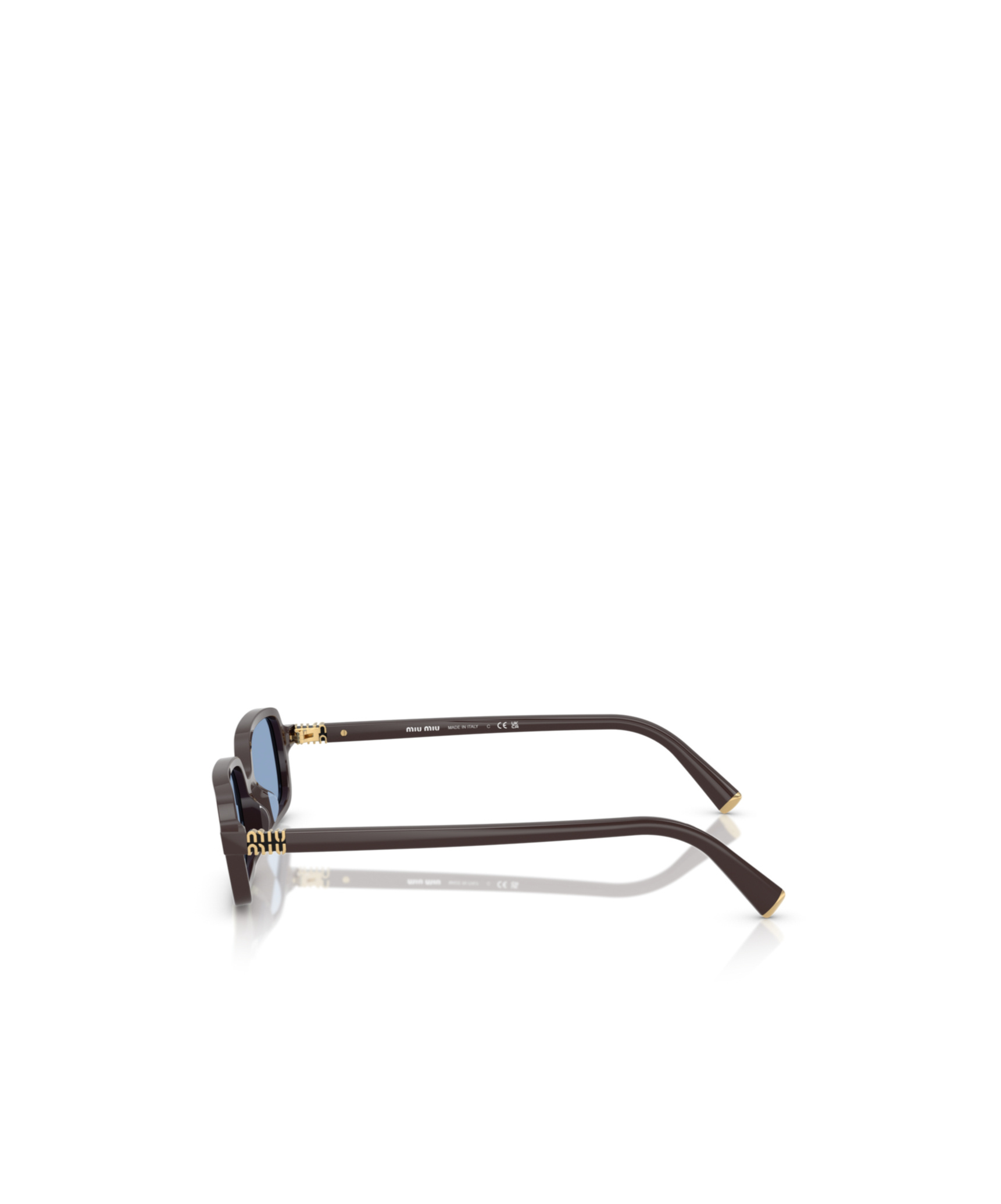 Miu Miu Logo Acetate Rectangle Sunglasses In Blue