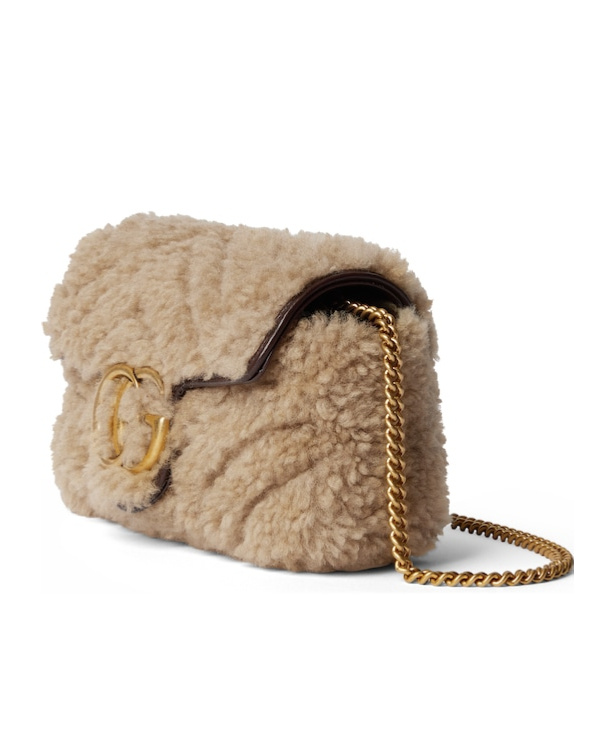 Shop Gucci Mini Gg Marmont Bag In Nude