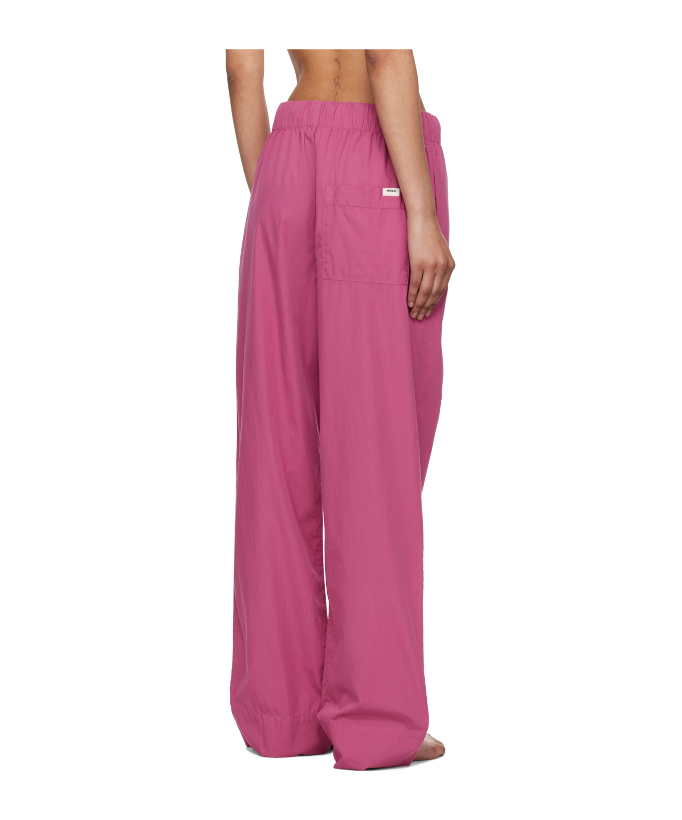 Tekla Purple Drawstring Pyjama Pants In Pink