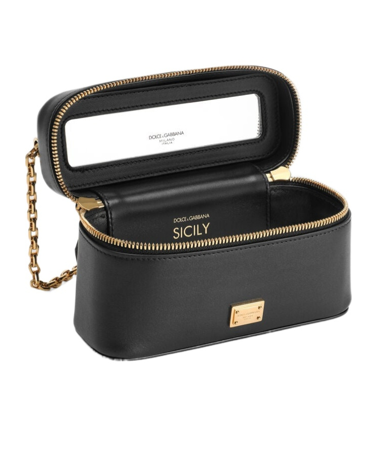 Shop Dolce & Gabbana Sicily Cube Vanity Bag In Black
