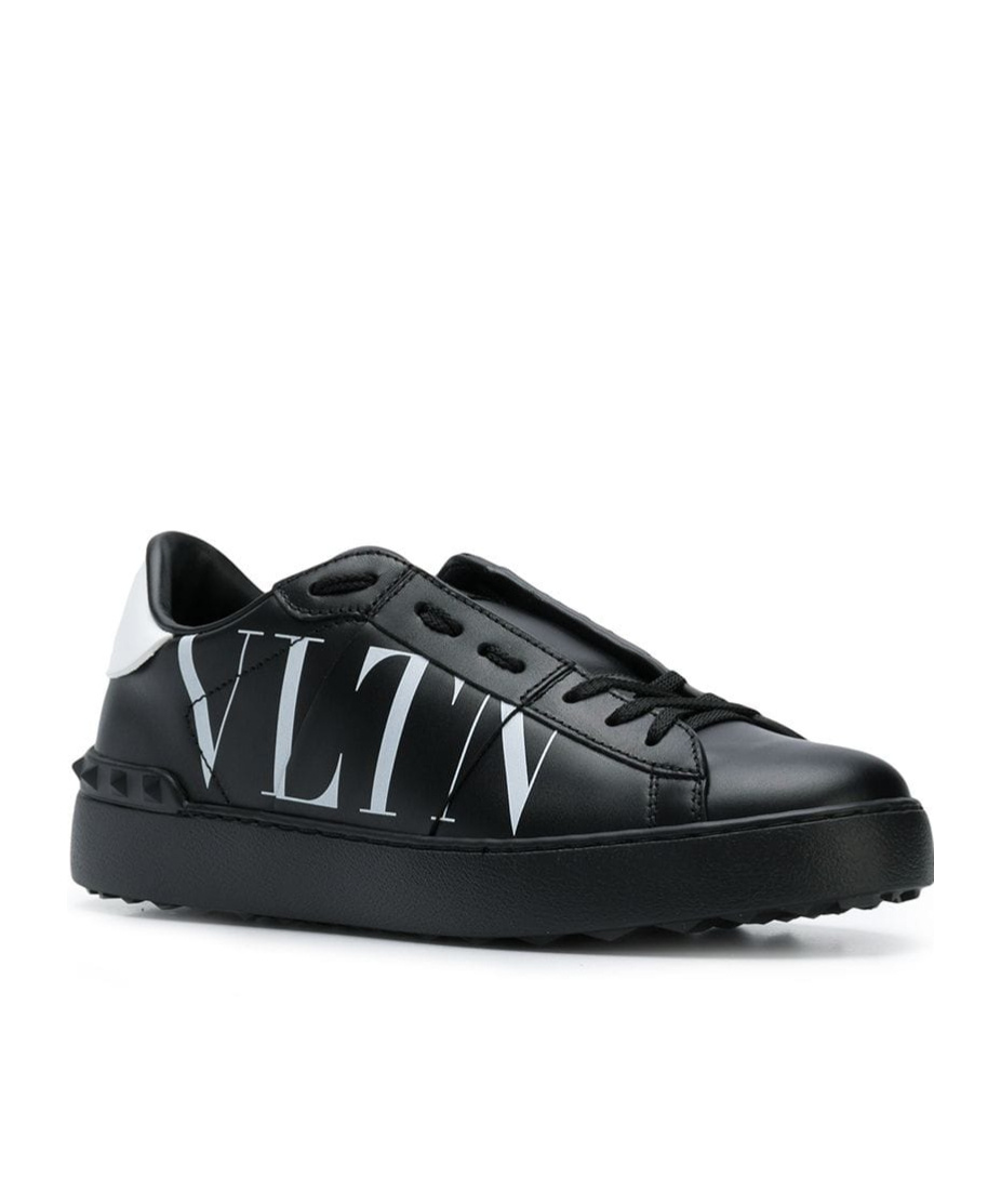 Valentino Rockstud Vltn Open Sneakers In Black