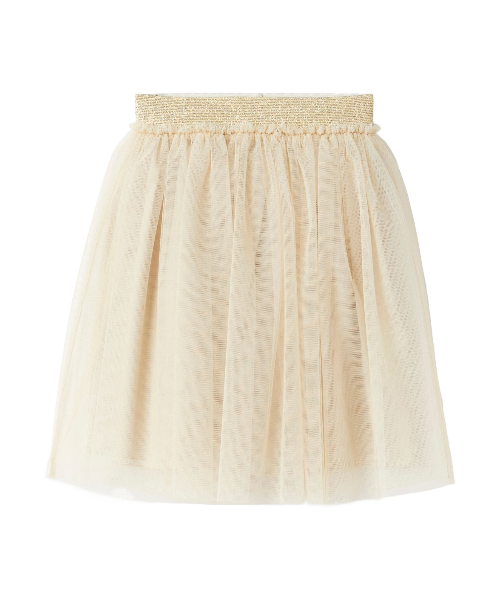 Il Gufo Glitter-waistband Tulle Skirt In Nude