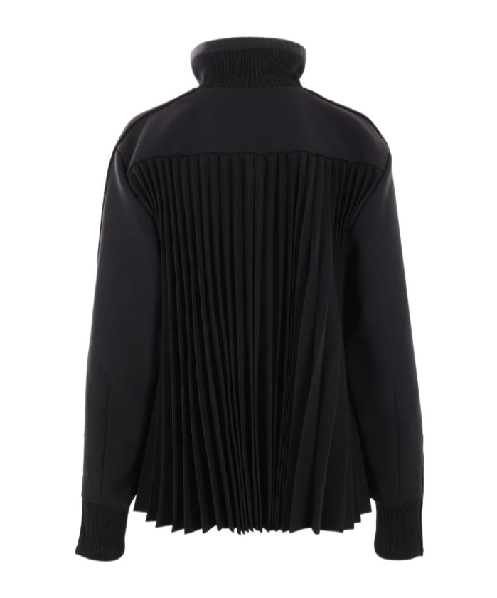 Shop Sacai Pleated Jacket In Black