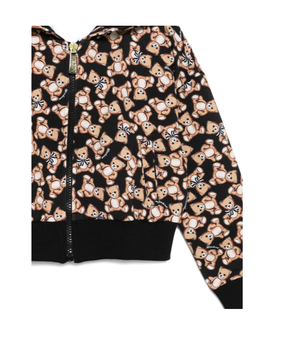 Moschino Teddy-print Zip-fastening Hoodie In Brown