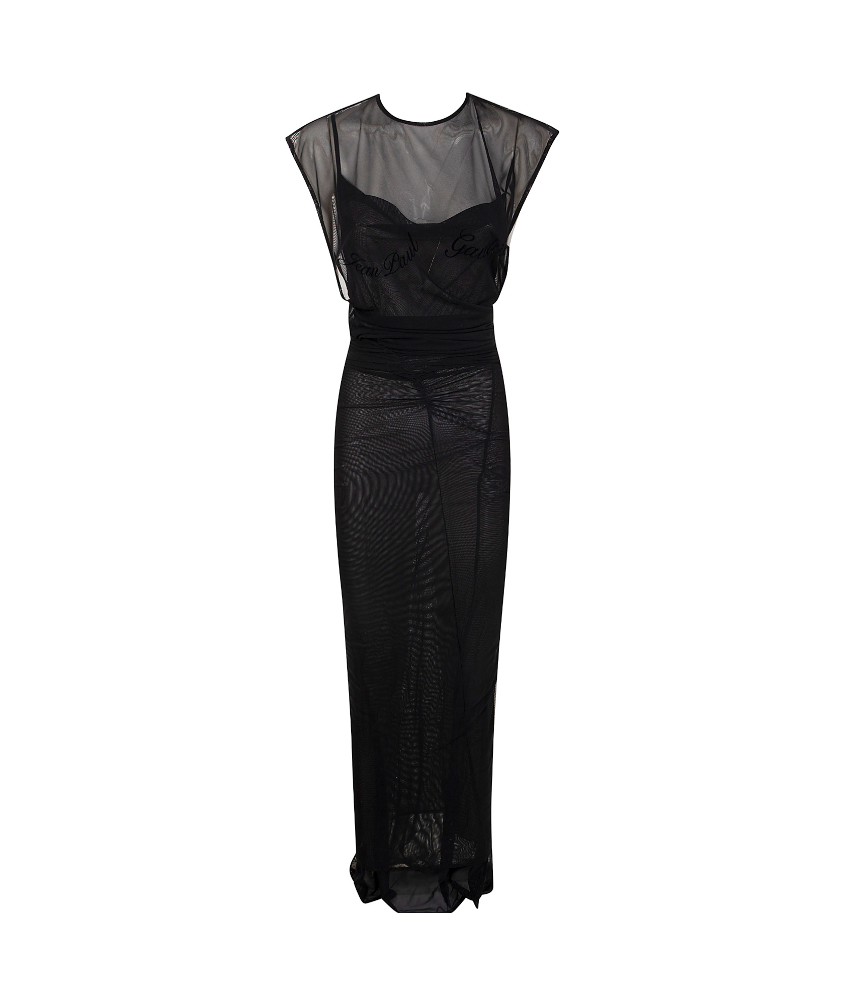 Shop Jean Paul Gaultier The Flocked Dress In Black