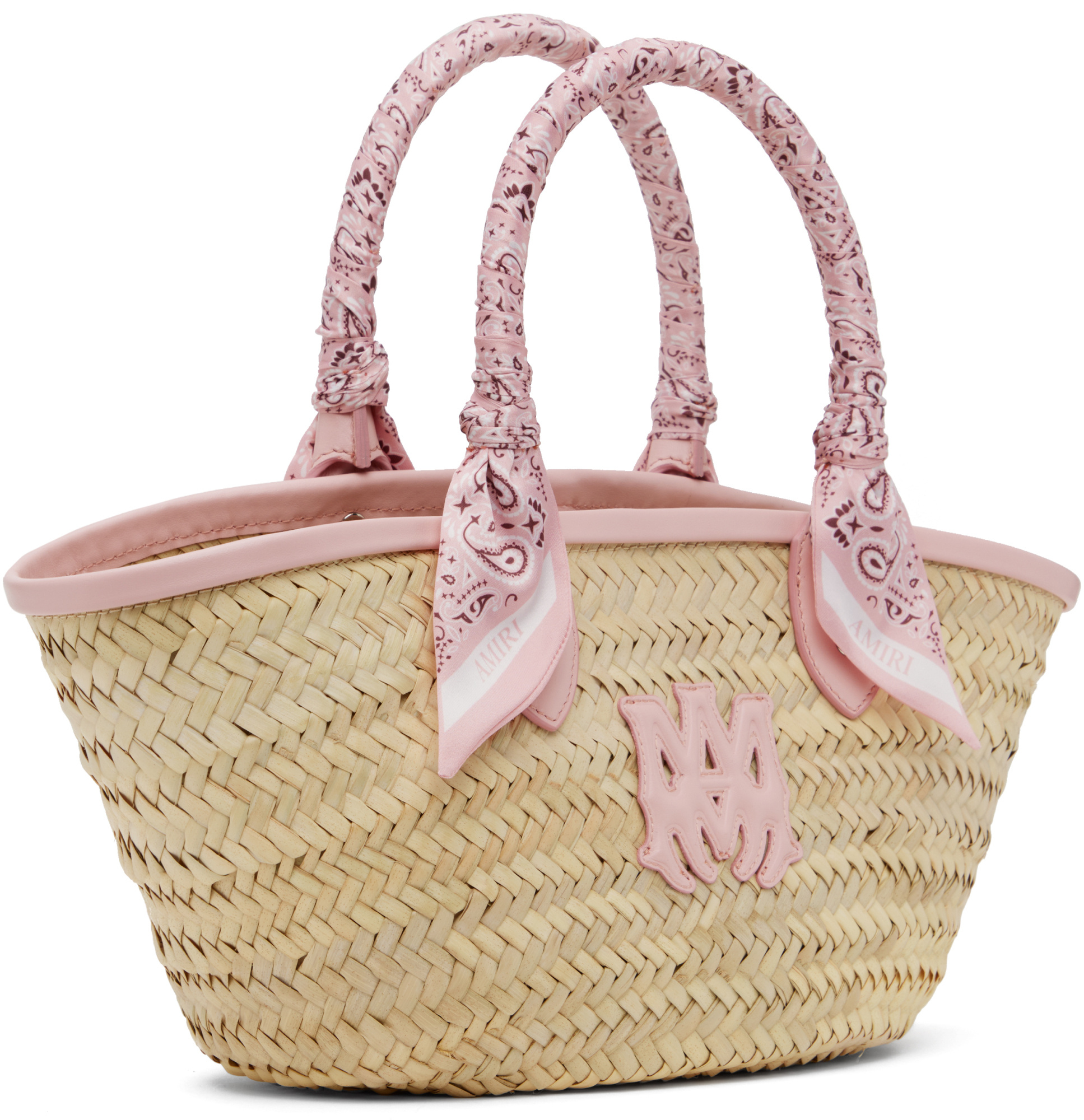 Amiri Ma Raffia Micro Tote In Brown