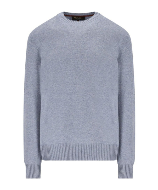 Loro Piana Long-sleeved Crewneck Jumper In Blue