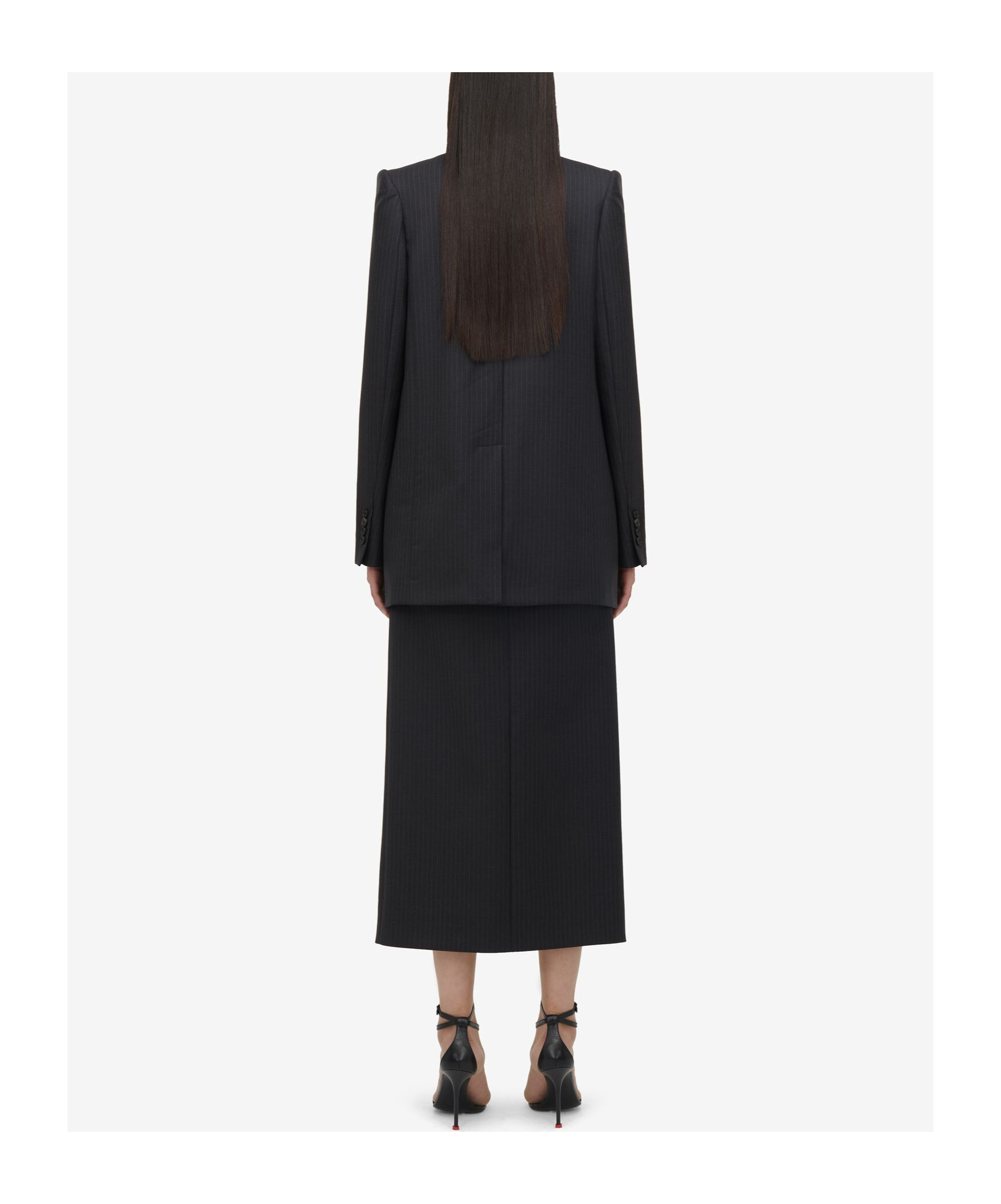 Alexander Mcqueen Pinstripe Pattern Blazer In Black
