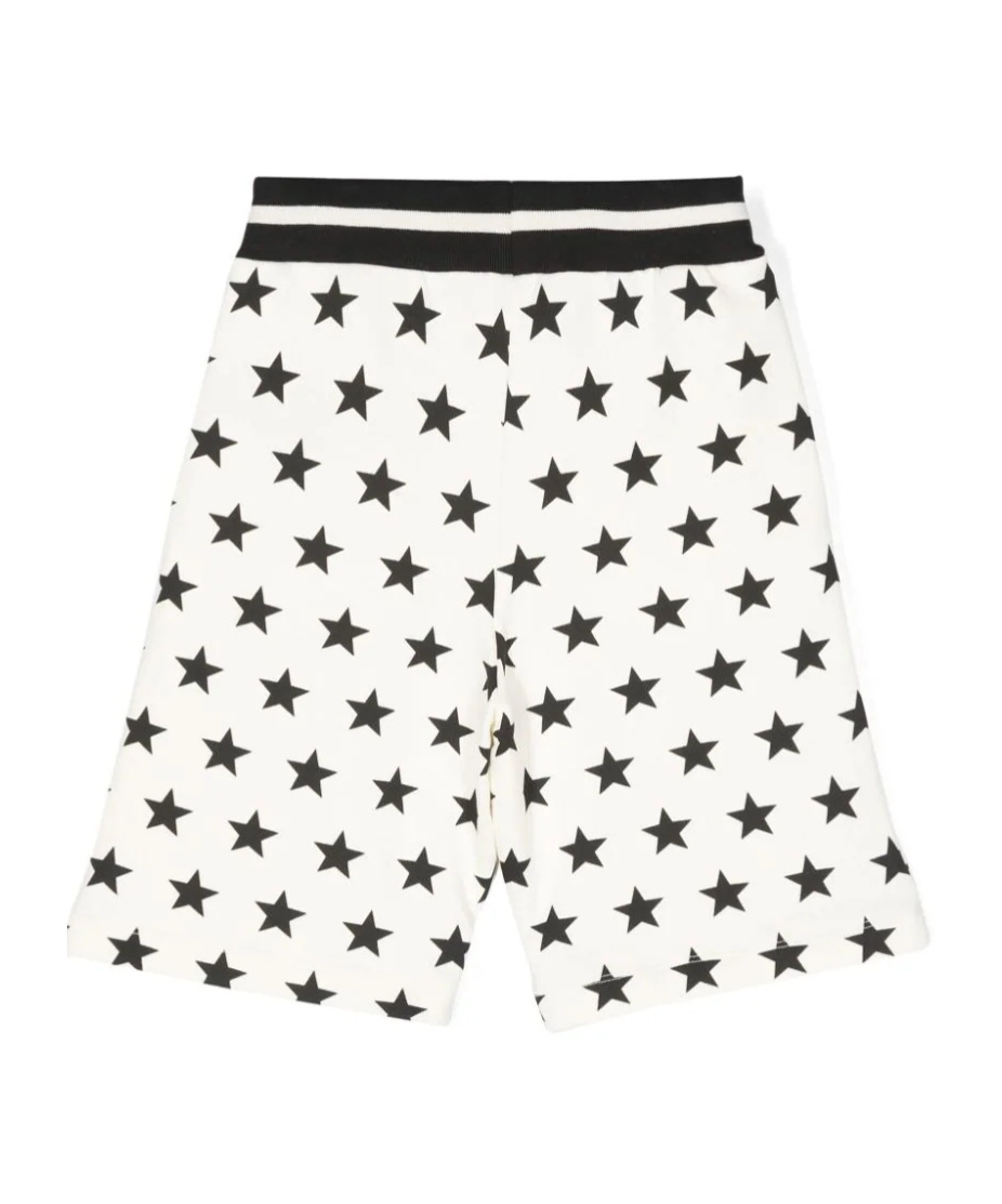 Shop Balmain Star-print Jersey Shorts In White