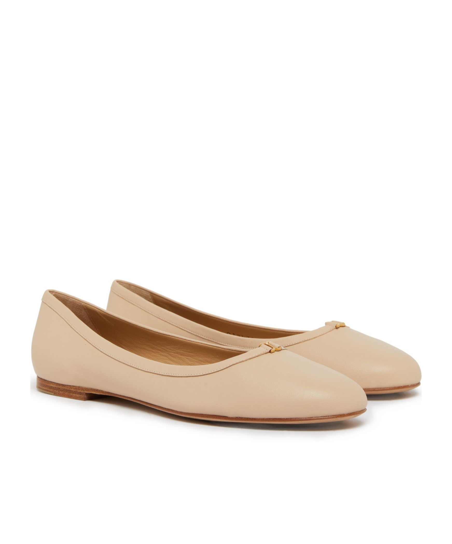 Shop Chloé Round Head Ballet Shoes In Nude