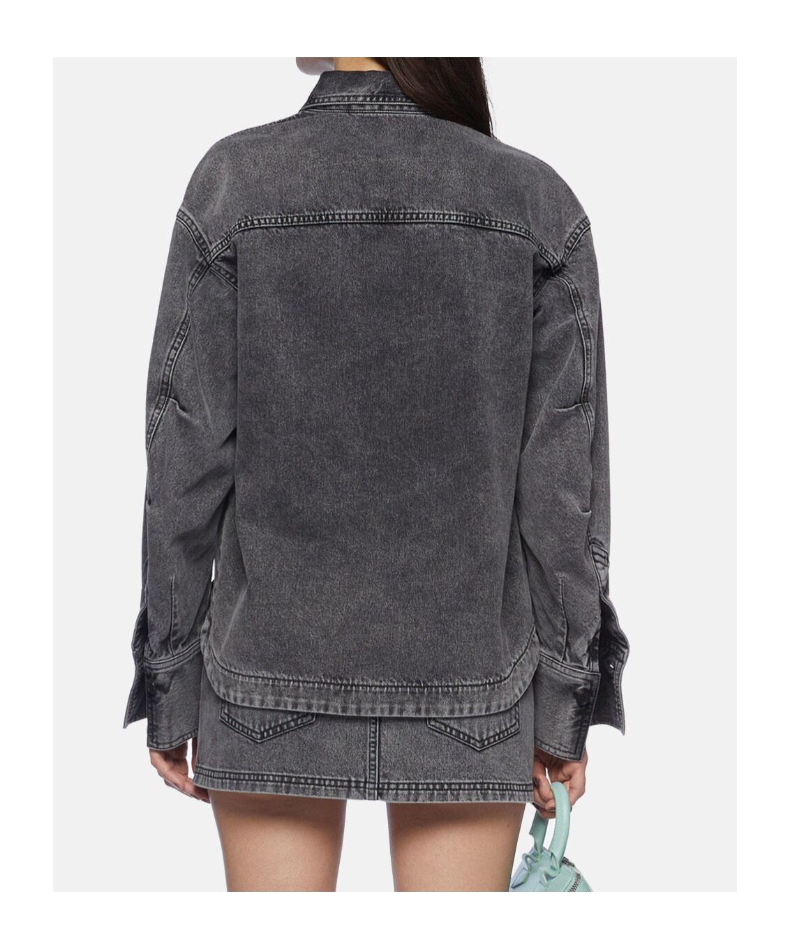 ATTICO THE ATTICO ELIZA SHAPED SPLIT DENIM SHIRT