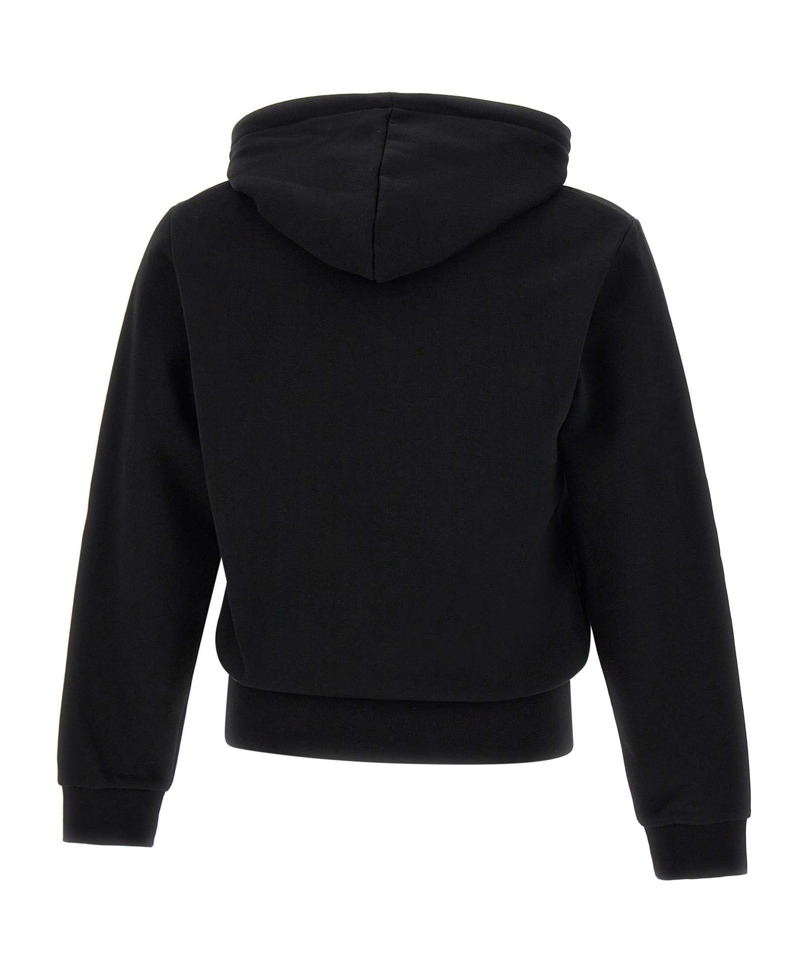Lacoste Logo-patch Cotton Hoodie In Black