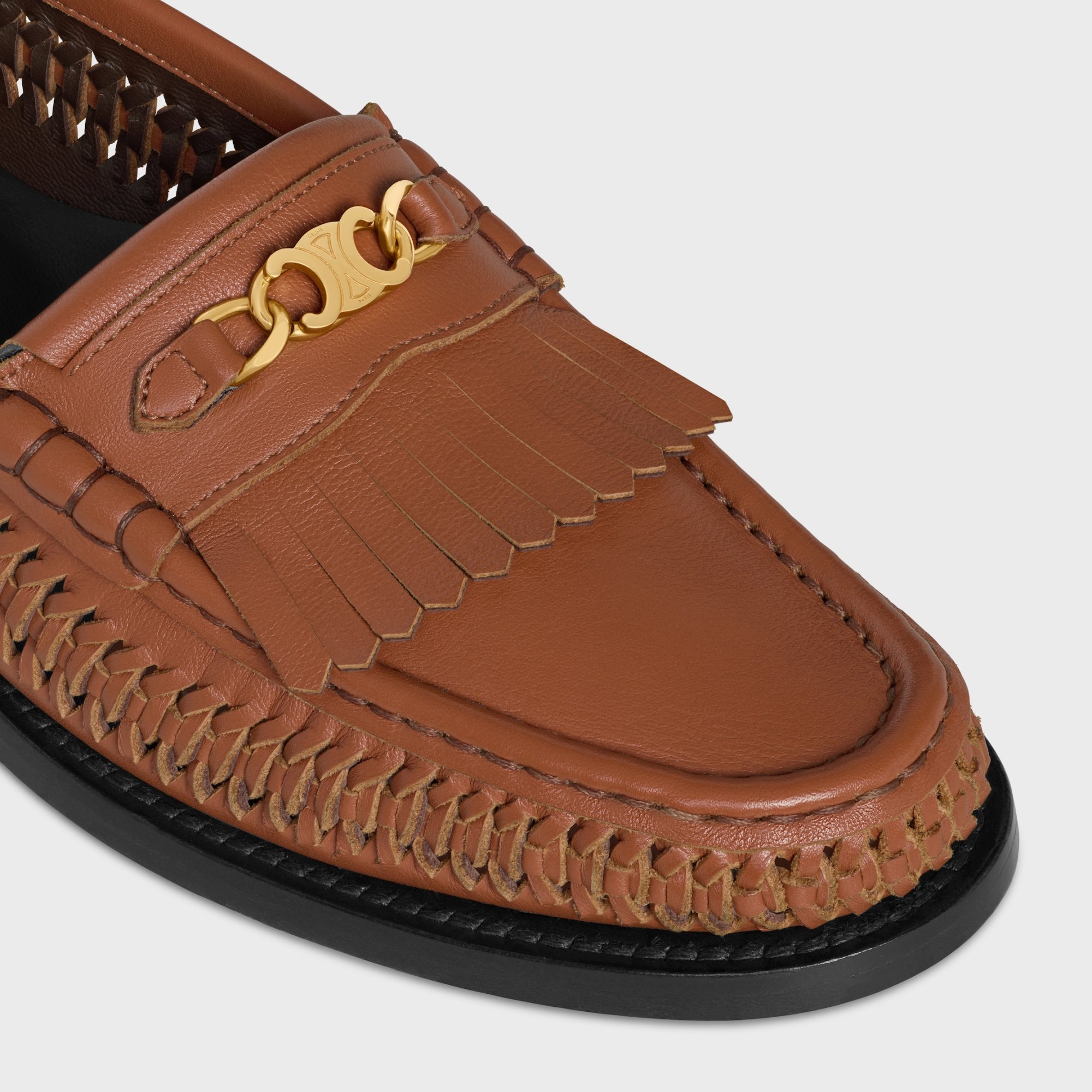 Celine Luco Braided Loafer In Calfskin In Brown