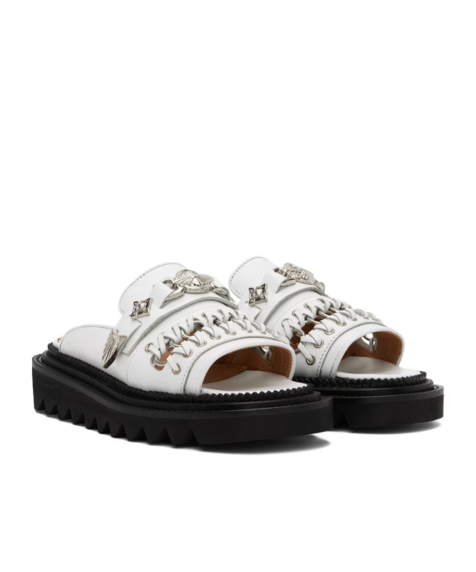 Toga Chain Open-toed Slippers In Black