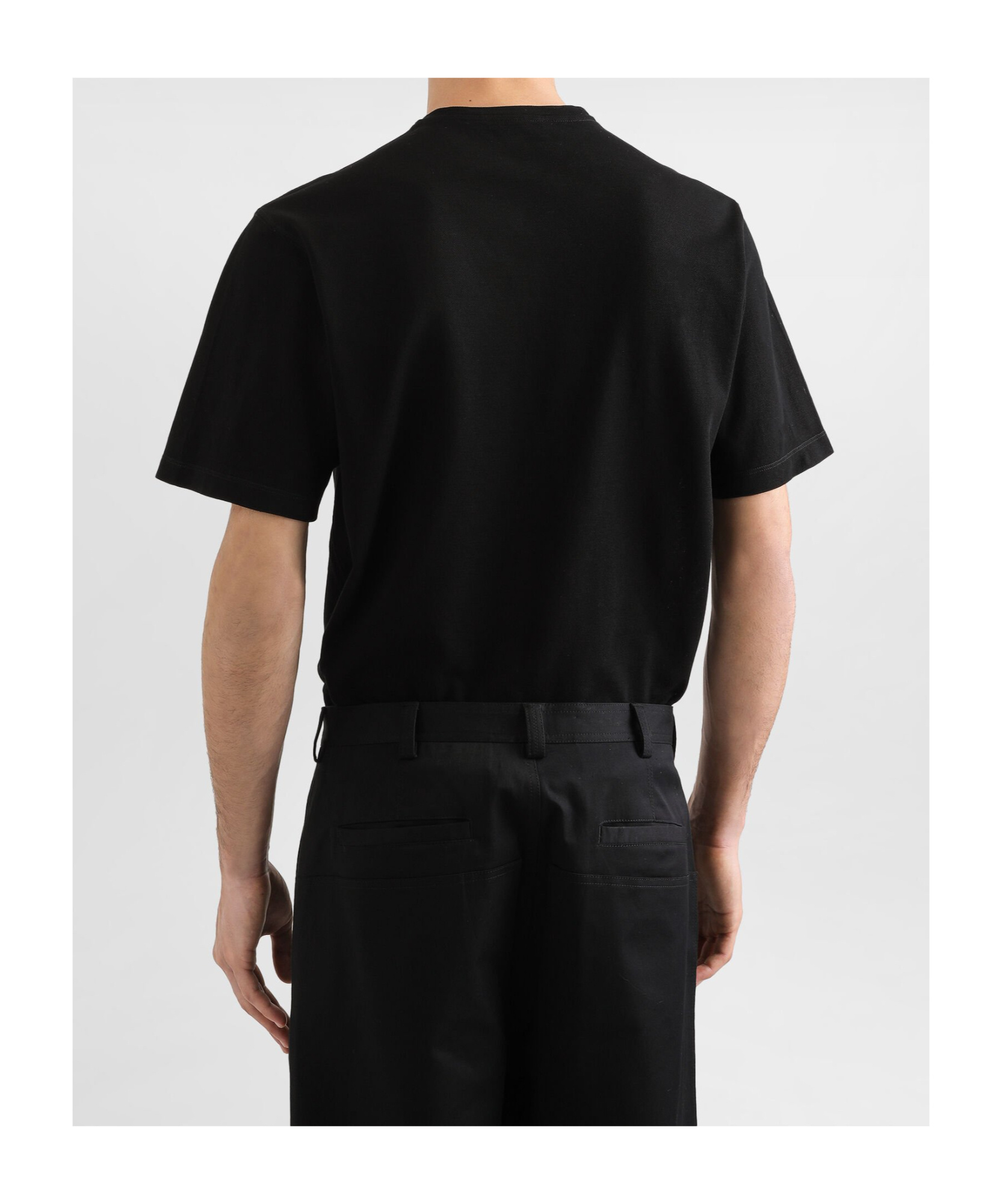 Dolce & Gabbana Cotton T-shirt With Metal Plaque Featuring Front Logo In Black