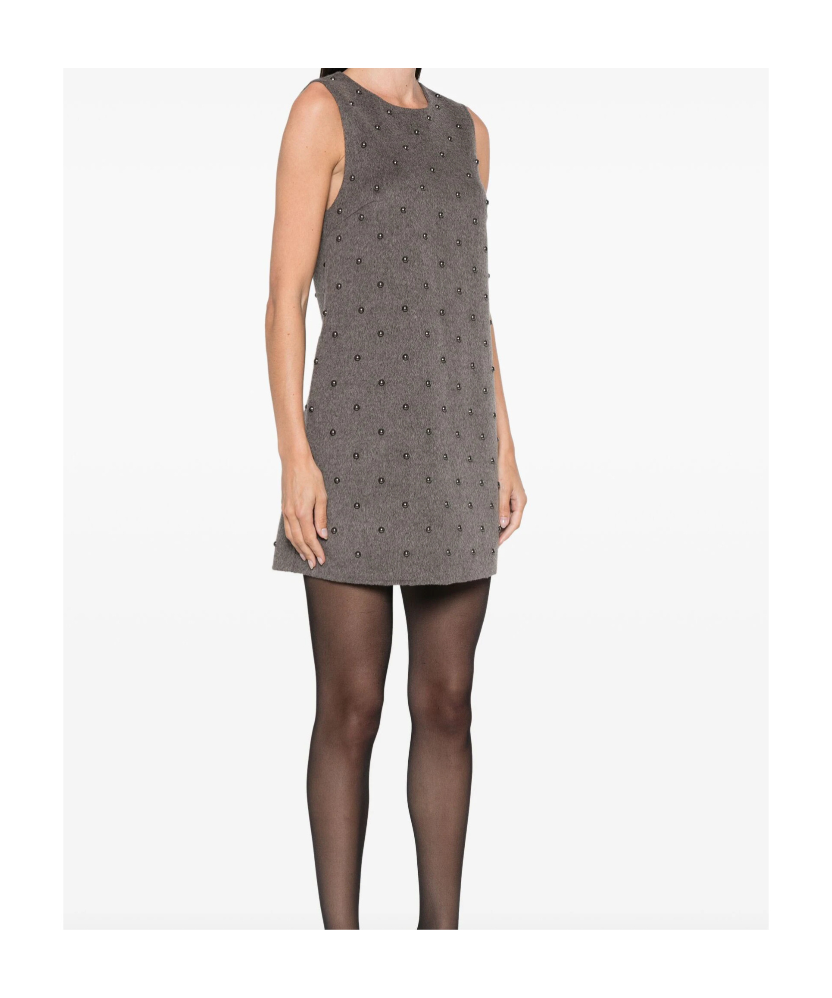 P.a.r.o.s.h Bleak Studded Mini Dress In Black