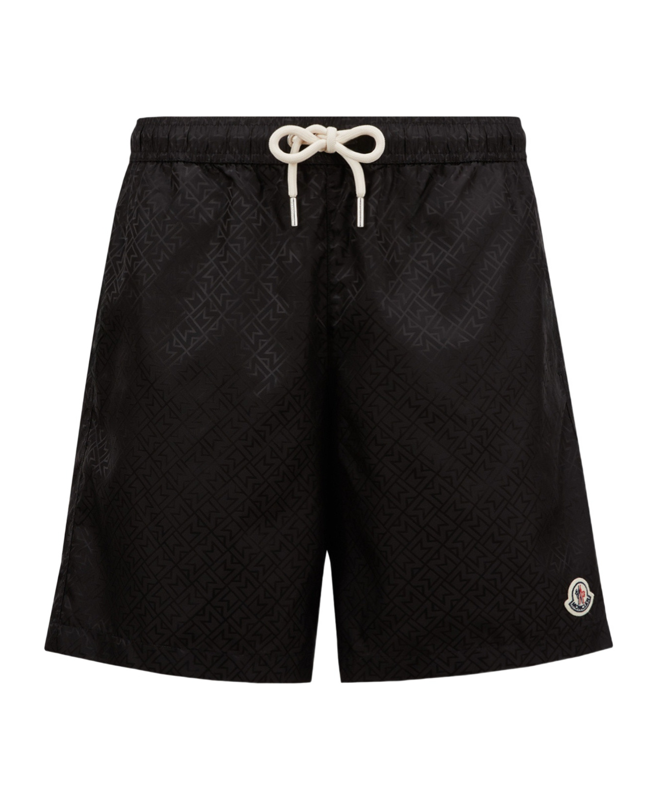 Moncler Elastic Waist Swimming Trunks In Black