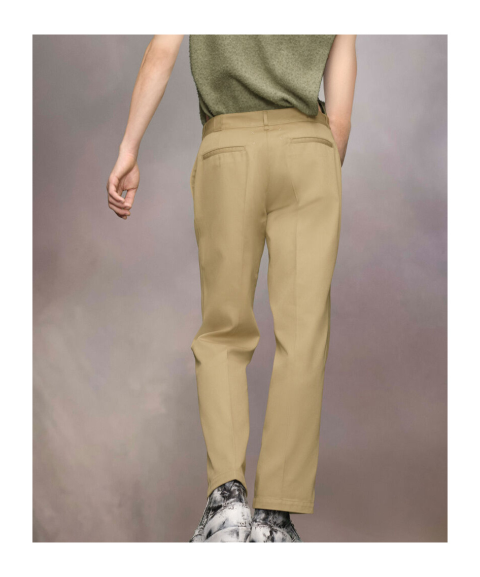 Maison Margiela Belt Loop Casual Pants In Nude
