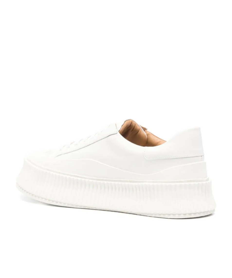 Jil Sander Low Laced Sneakers With Vulcanized Rubber Sole Shoes In White