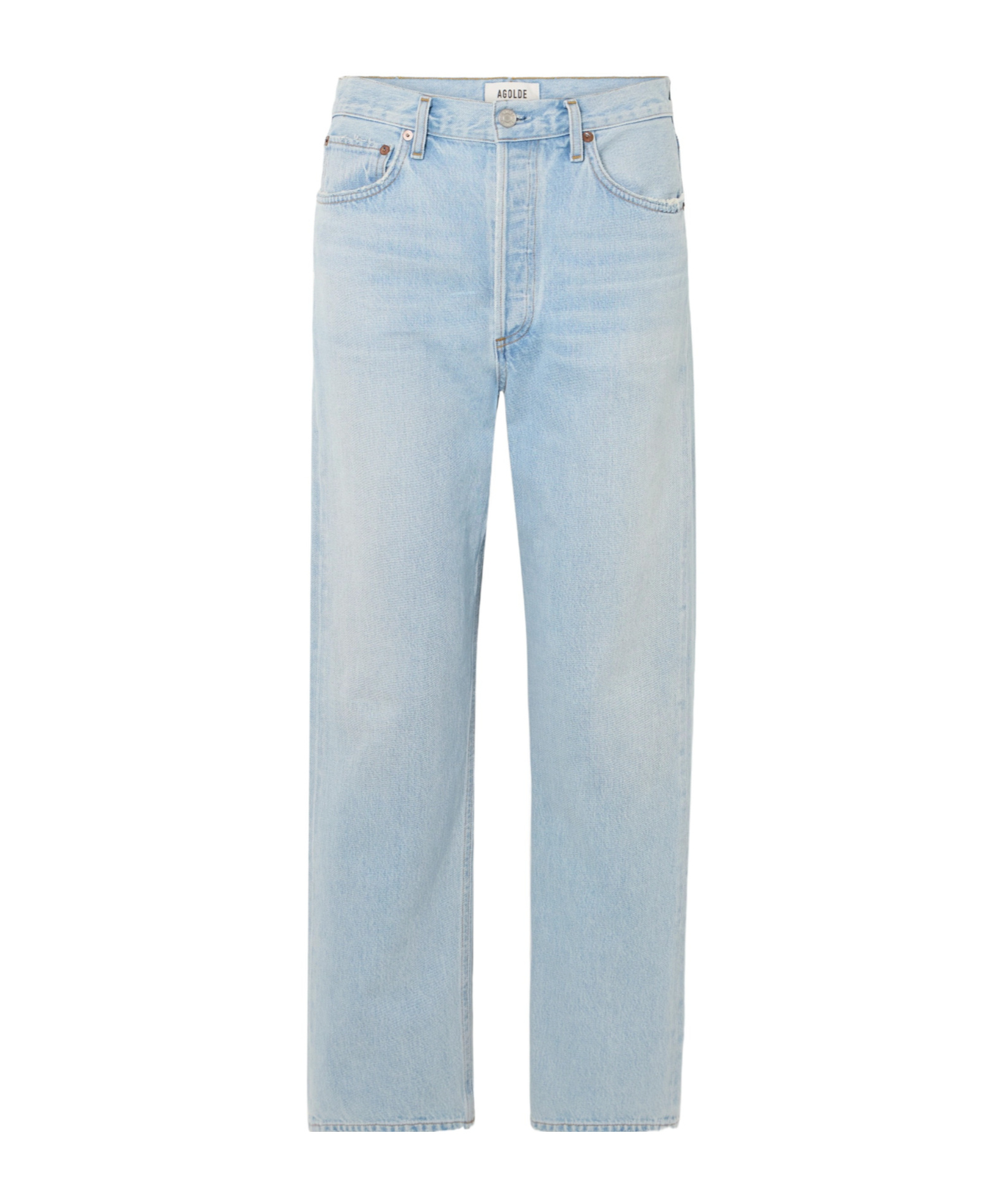Agolde Mid-rise Straight-leg Denim Trousers In Blue