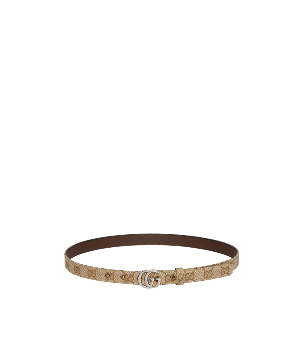 Gucci Gg Marmont Thin Belt In Neutral