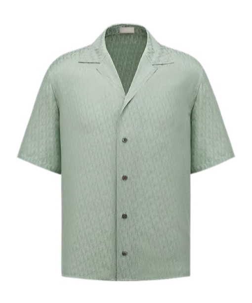 Dior Homme All-over Logo Patterned Short-sleeved Shirt In Gray