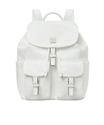 Tory Burch Virgina Nylon Backpack In White