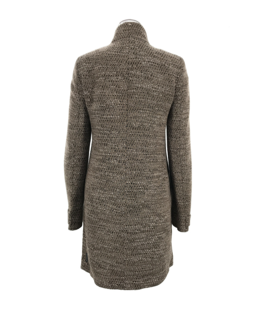 Armani Jeans Long-sleeved High-neck Coat In Green