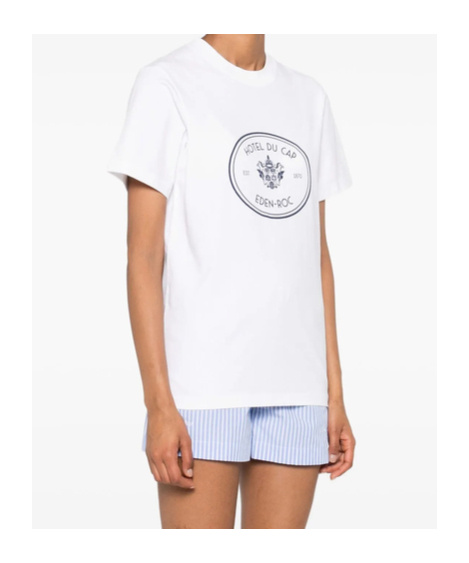 Sporty And Rich Eden Roc Crest T-shirt In White