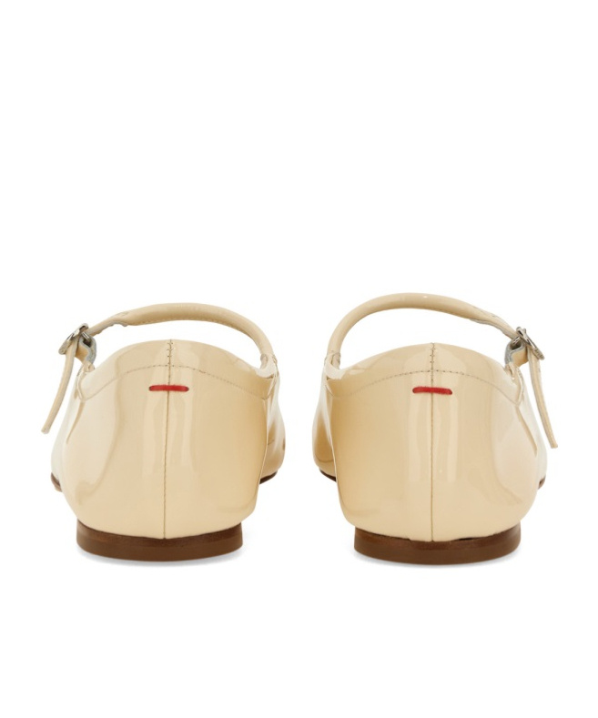 Aeyde Uma Leather Mary Jane Ballet Flats In Nude