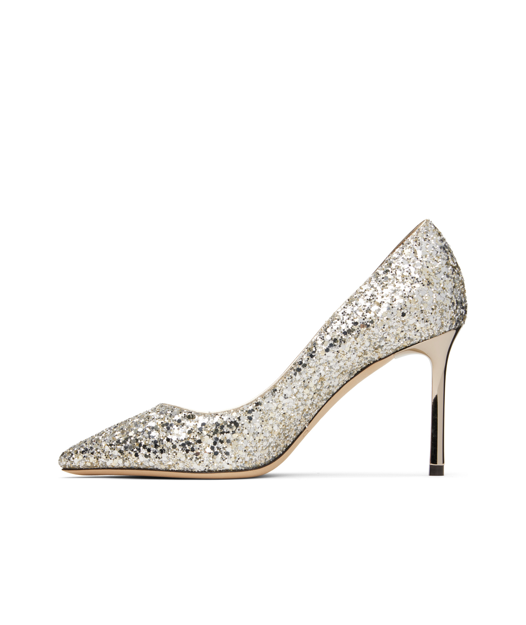 Jimmy Choo Silver Romy 85 Heels In Silver