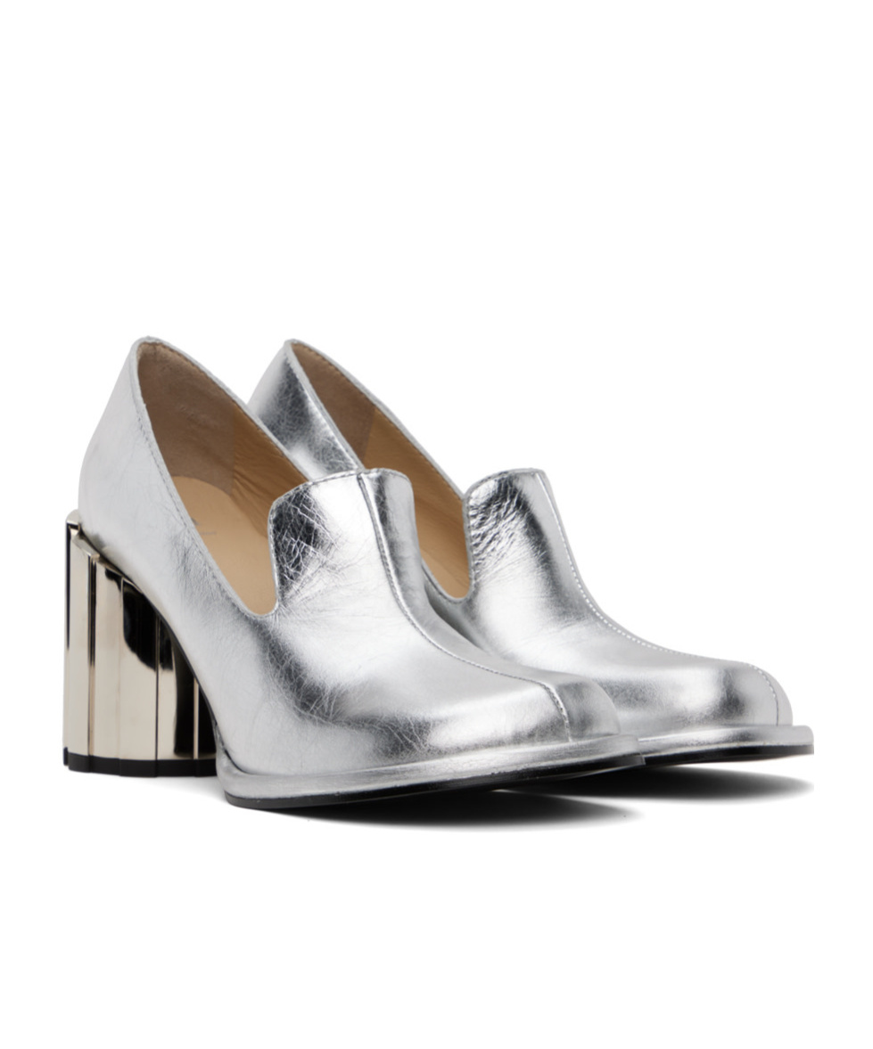 Ami Alexandre Mattiussi Silver Anatomical Toe Heels In White