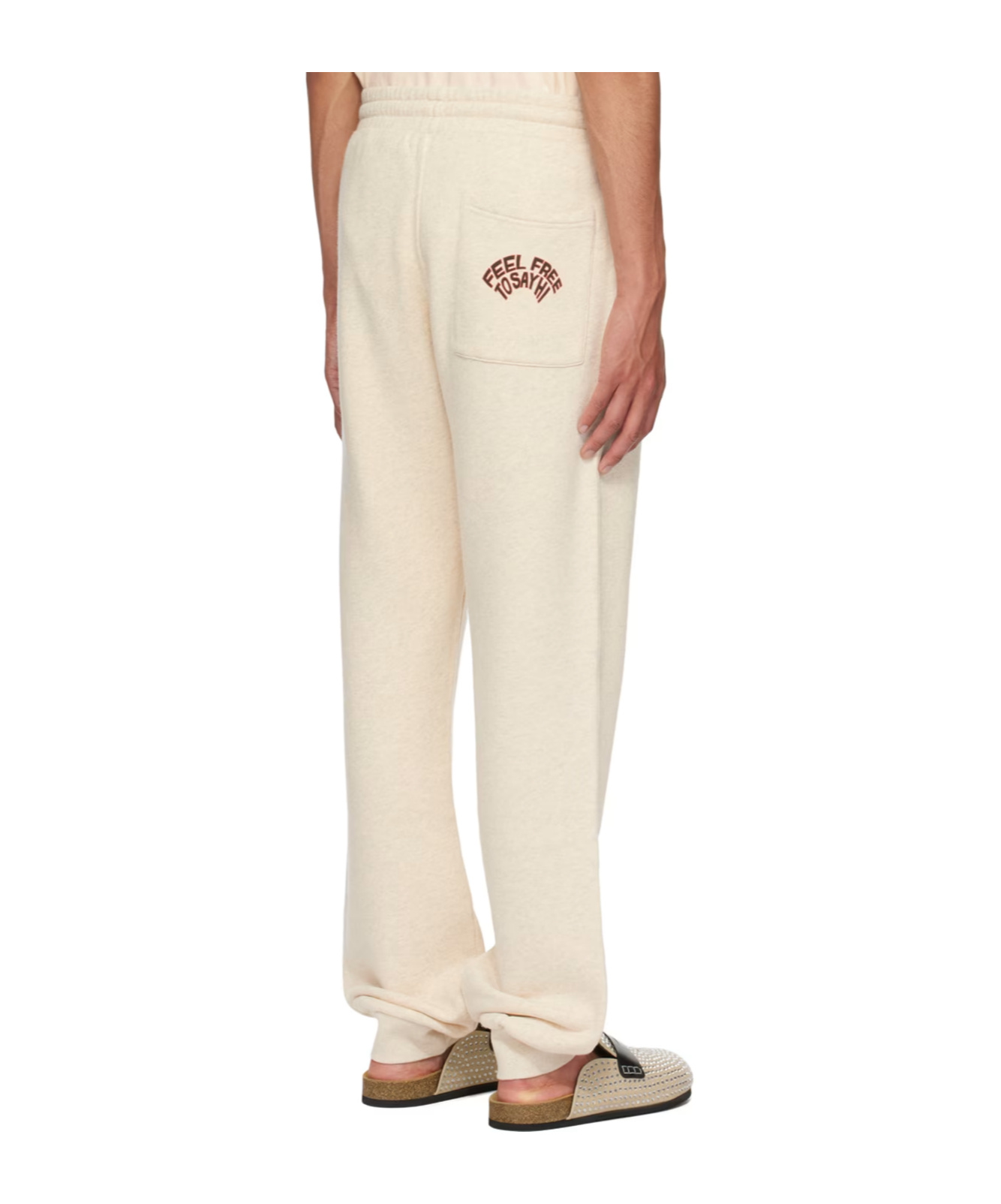 Jw Anderson Off-white Drawstring Sweatpants In Nude