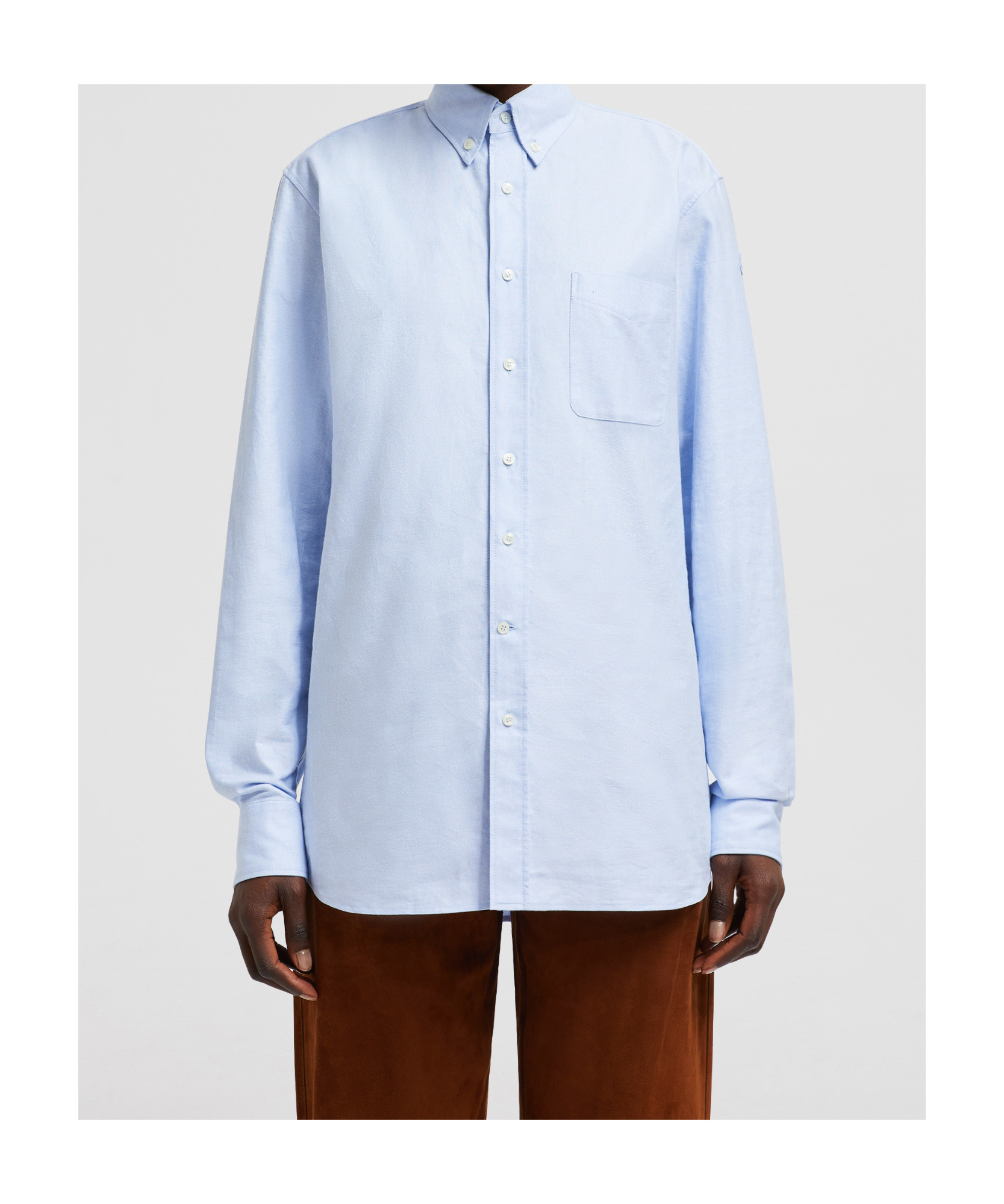 Moncler Long-sleeved Shirt In Blue