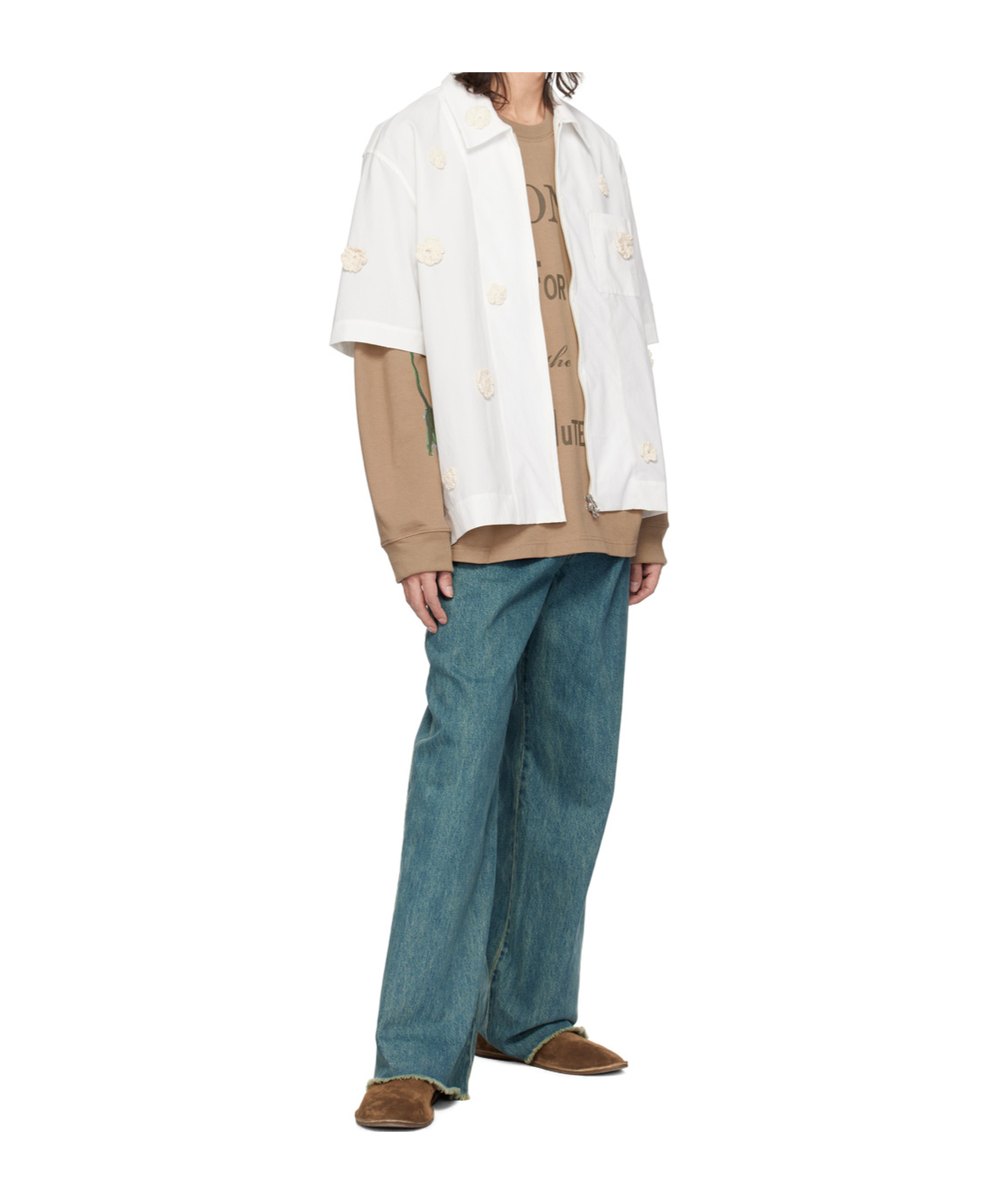 Shop Song For The Mute Floral Patch Shirt