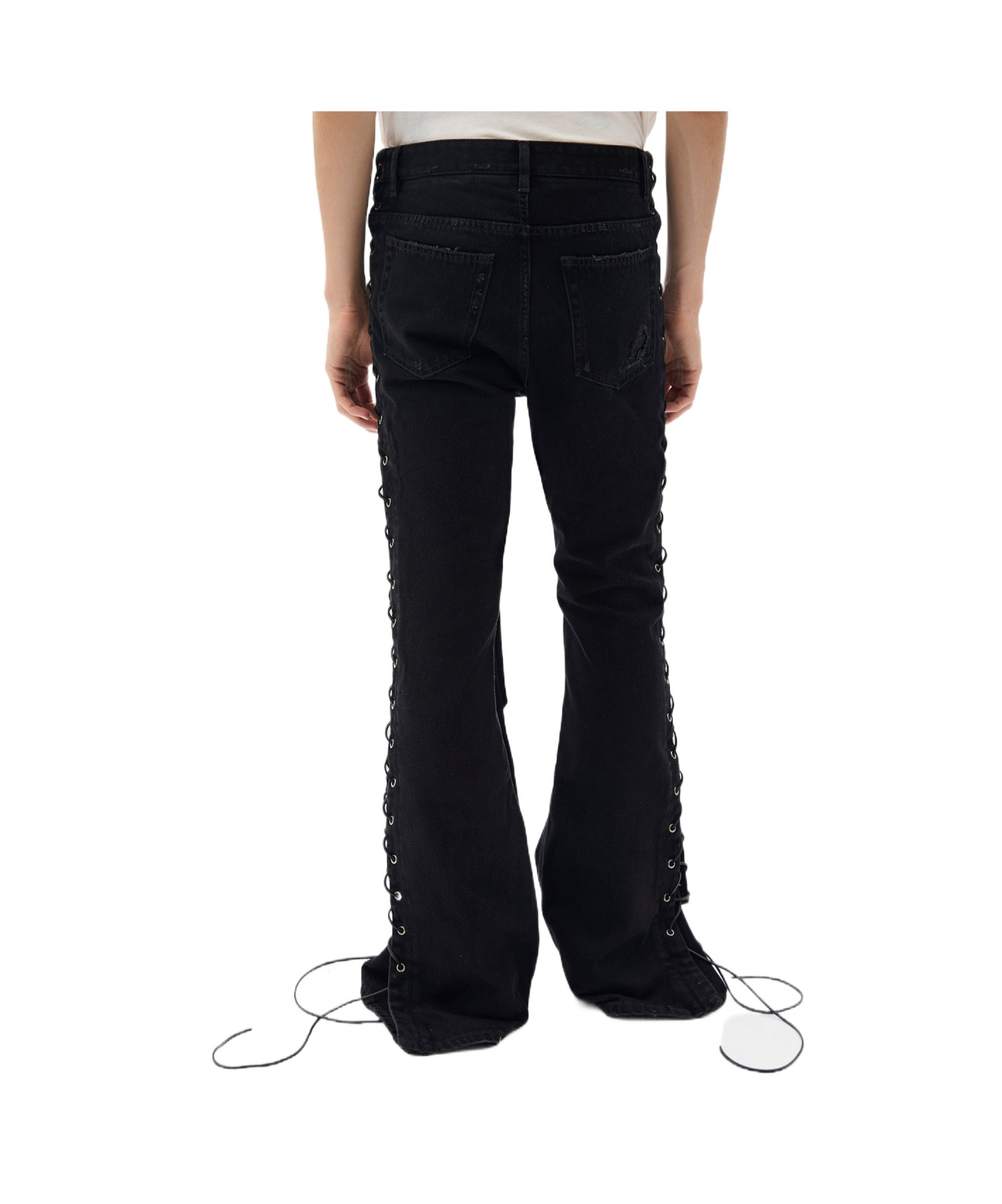 Ann Demeulemeester Tarik 5 Pockets Slim Fit Bootcut Trousers In Black