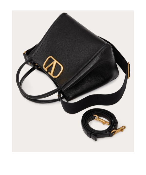 Valentino Garavani Garavani Alltime Medium Handbag In Grainy Calfskin Woman Black Uni In Black