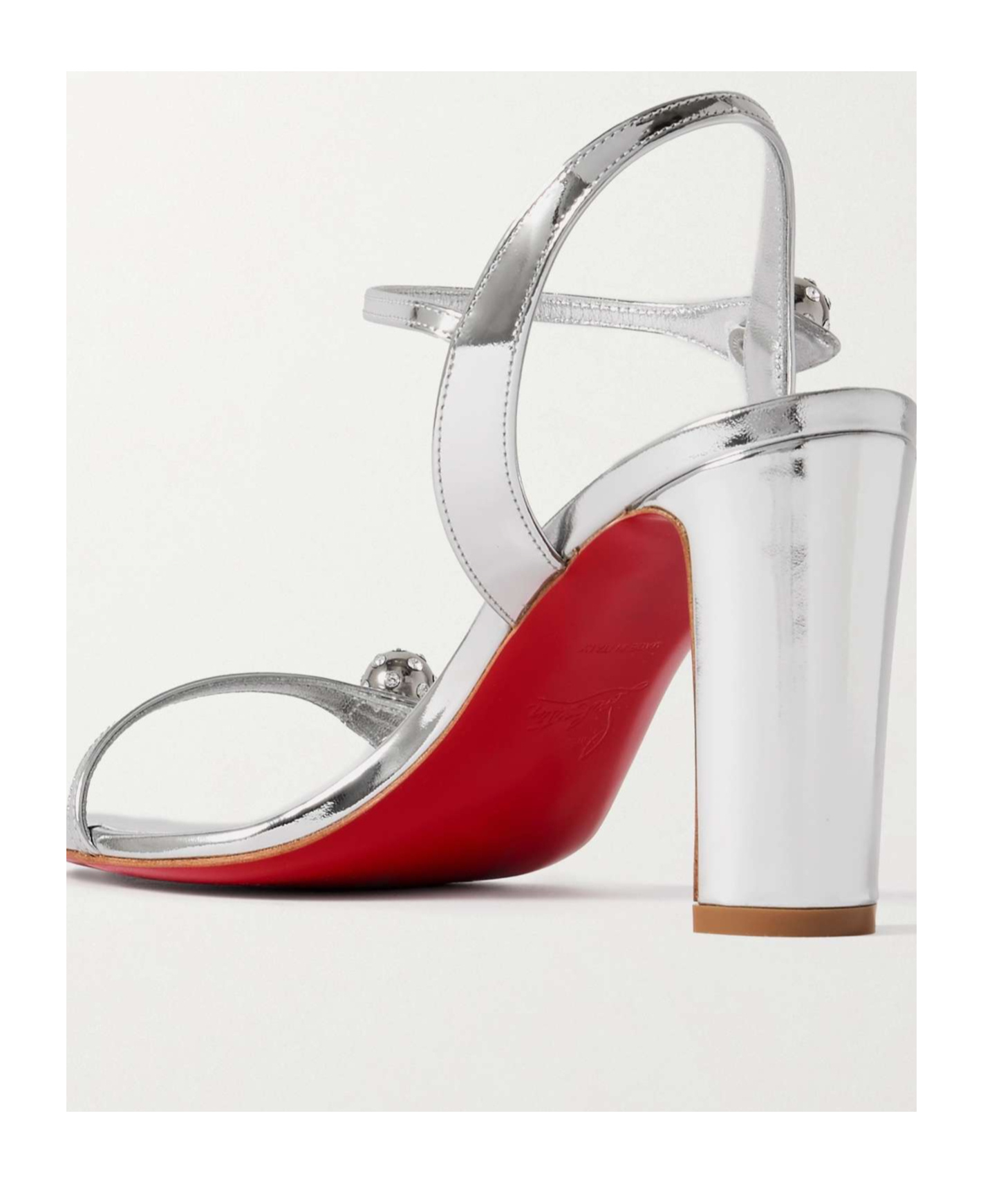 Christian Louboutin Verzierte Sandalen Atmospheria Aus Metallic-leder In White