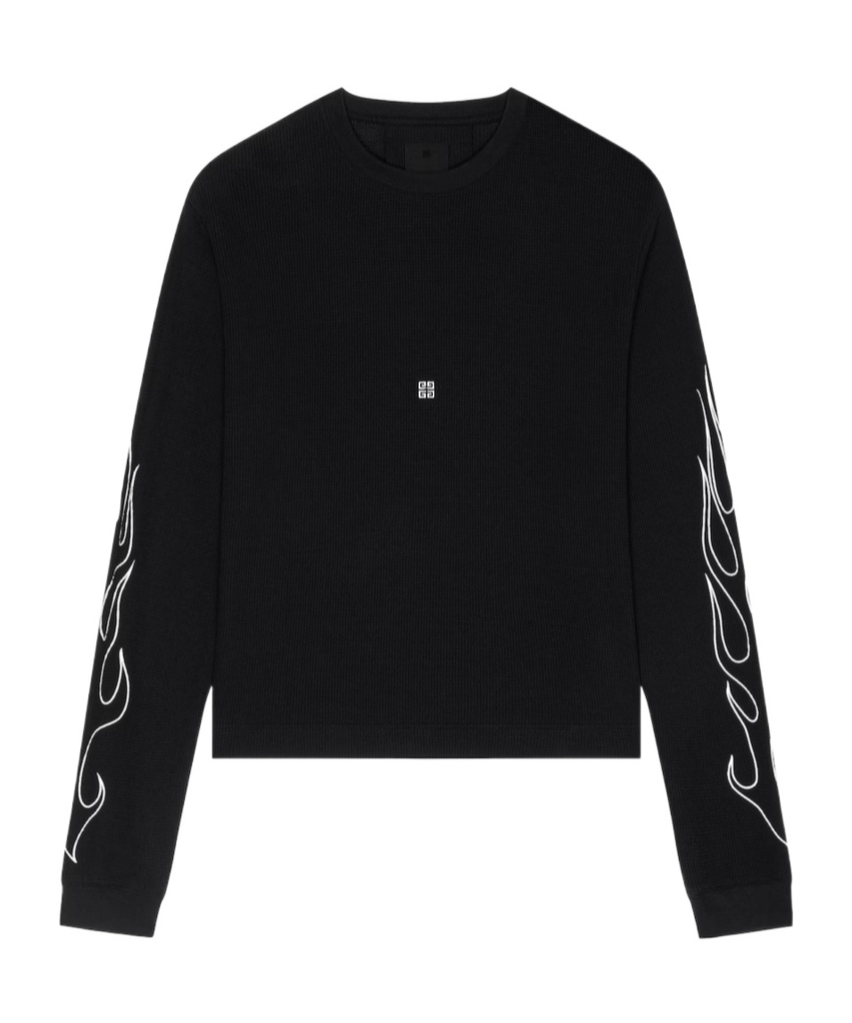 Givenchy Graphic-print Waffle-effect T-shirt In Black