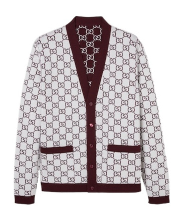 Gucci Reversible Gg Wool Jacquard Cardigan In White