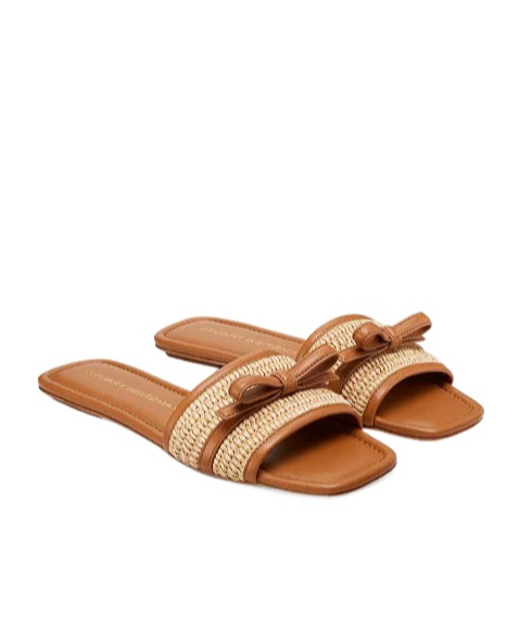 Stuart Weitzman Slide Sandals With Bow Detail