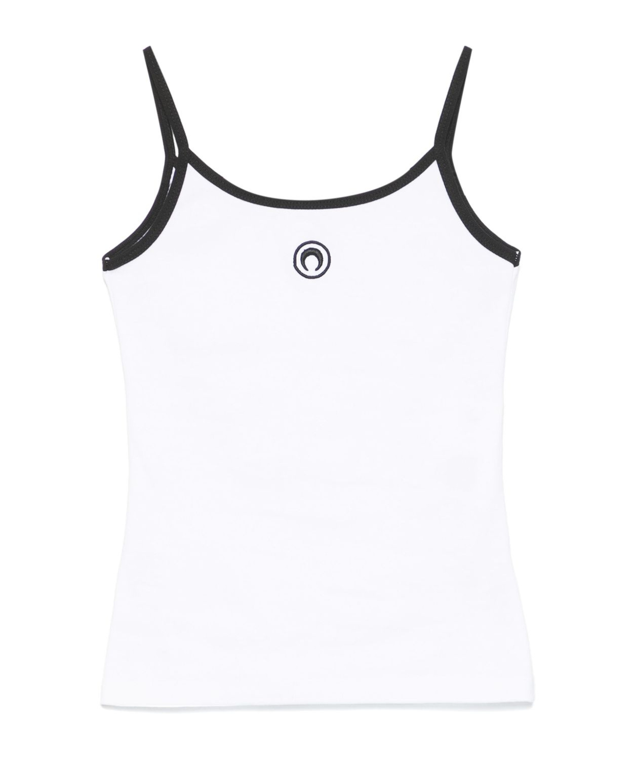 Marine Serre Moon Logo Ribbed Tank Top In White