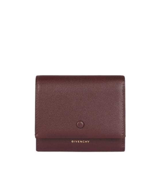Givenchy Portefeuille Day En Cuir Brillant In Burgundy
