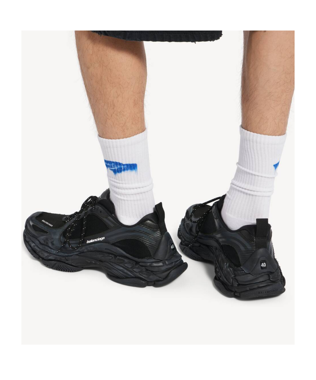 Balenciaga Black Polyester Athletic Sneakers In Black