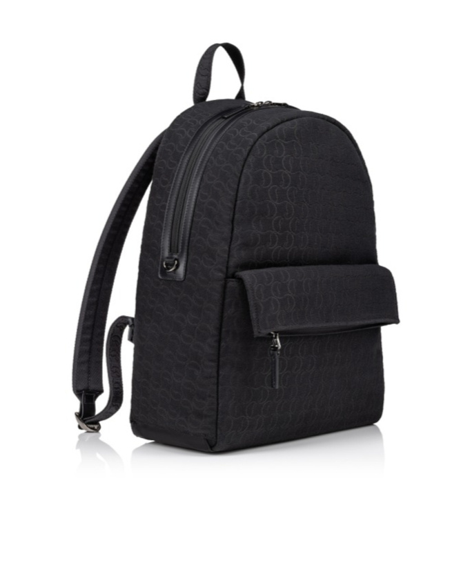 Christian Louboutin Monogram Jacquard Backpack In Black