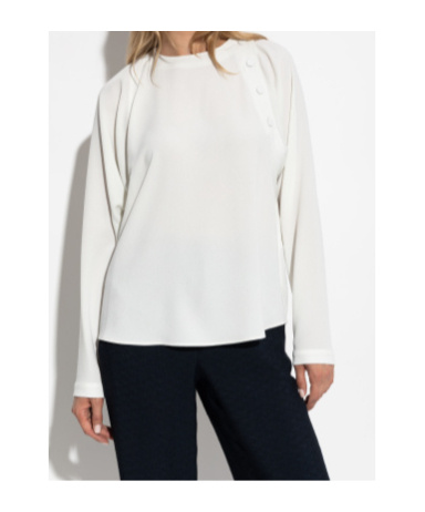 Emporio Armani Button-detail Raglan-sleeves Blouse In White